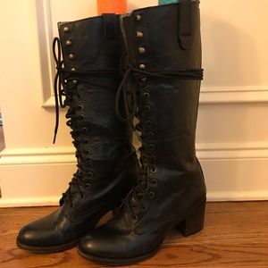 Freebird Black Leather Grany Boots - sz 10